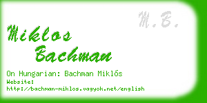 miklos bachman business card